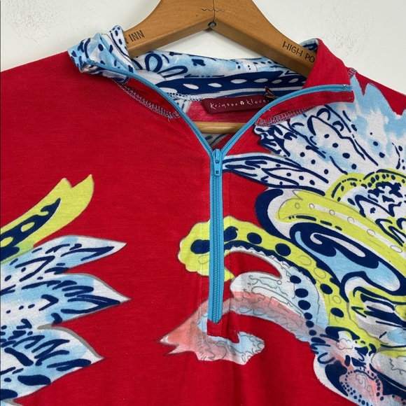 Krimson Klover Women’s Medium Cycling Baselayer Top 1/4 Zip Red Blue Long Sleeve - Picture 3 of 7